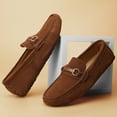 thumbnail image 4 of Men's Casual Loafers Slip On Leather Shoes Comfortable Lightweight Driving Shoes Male Moccasins Classic Penny Loafer Flats Boat Shoes Outdoor Walking Shoes, 4 of 15