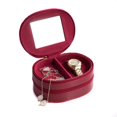 thumbnail image 1 of Bey-Berk International BB641RED Lizard Leather Two Level Jewelry Case with Mirror, Zipper Closures &amp; Soft Velour lined - Red, 1 of 1