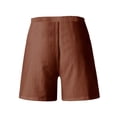 thumbnail image 5 of Ovticza Bermudas pour Femmes Séchage Rapide Légers Shorts en Lin Golf Randonnée Voyage Shorts Camel 3TG, 5 of 5