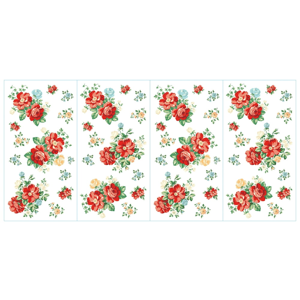 The Pioneer Woman Vintage Floral 50Piece Peel and Stick Wall Decals