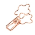 thumbnail image 2 of 100pcs Binder Clips Cute Flower Shape Metal Hollowed Long Tail Clips Paper Clamps for Office Document Ticket Rose Gold, 2 of 8