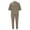 Khaki, variant on ZQUUVOU Men's 2 Piece Cotton Set Summer Sport Solid Color Short Sleeve Collared Shirt and Long Pants Casual Outfit Olive Green