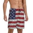 thumbnail image 2 of Pofeuu America Flag Glitter Print Men's Soft Woven Elastic Waistband Sleep Pajama Short-Small, 2 of 6