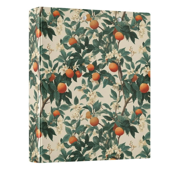 Three Ring Binder Orange Tree 1.5 Inch Round Binder D-Rings for Office Supplies and More
