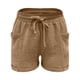 thumbnail image 3 of MKLEKYY Pantalones Cortos Para Mujer, Moda De Verano, Cintura Alta, Pierna Recta, Deportivos, Informales, Holgados, Con Cordón, Con Bolsillos, Banda Elástica, Para Ocio, 3 of 4