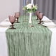 thumbnail image 2 of Bohemian table runner for rustic weddings sage green 90x300 cm, 2 of 4