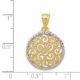thumbnail image 3 of Finest Gold 14K Yellow & Rhodium & Filigree Circle Pendant, 3 of 3