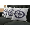 thumbnail image 2 of Ambesonne Compass Throw Pillow Cover 4 Pack, Sailing Navy Color, 20", Dark Purple White, 2 of 6