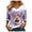 Purple, variant on Women's Autumn Winter Casual Fashion V Neck Collar Christmas Print Long Sleeve T Shirt Tops Casual Shirts