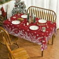 thumbnail image 4 of Horaldaily Christmas Tablecloth 60×120 Inch, Floral Leaf Red Washable Table Cover for Party Picnic Dinner Decor, 4 of 6