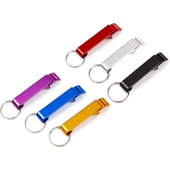 6pcs Portable Beer Bottle Opener, Keychain Pocket Aluminum Beer Can Opener, Beer Bar Tool Gadgets, Summer Beverage Beer Accessories