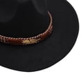 thumbnail image 3 of Nwiuh Kids Cowboy Hat for Girls Boys Western Cowgirl Hat with Boho Belt Unisex Wide Brim Fedora Hat (Black, 3-8 Years), 3 of 4