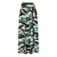thumbnail image 2 of QENGING Summer Skirts for Women Flare Camouflage Print Zipper Slit Elastic Stretchy High Waisted Maxi Skirt, 2 of 9