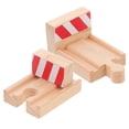 thumbnail image 2 of 2pcs Wooden Railway Train Stop Track Toy Train Scene Track Prop Railway Train Track Parts, 2 of 3