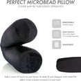 thumbnail image 3 of Straight Body Pillow, Full Size Premium Microbead,Side Sleeping / Maternity Pregnant Women, Supportive ,Fluffy, Breathable, Cooling, 85/15 spandex/nylon Silky Feel Anti-Aging - 48” X 8” - Black, 3 of 5