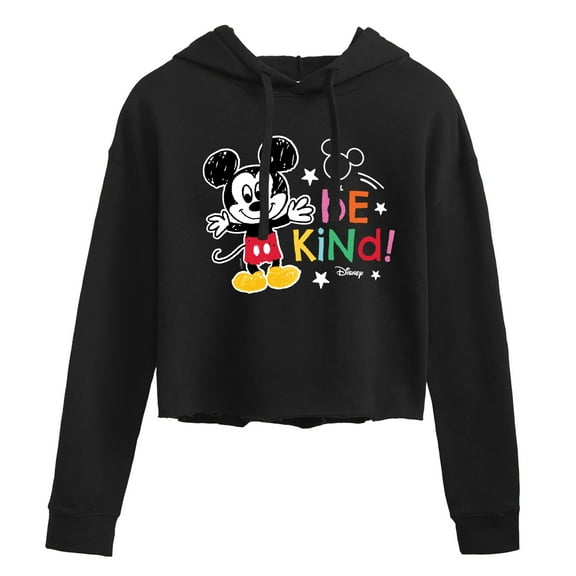Disney - Mickey Mouse - Be Kind - Juniors Cropped Pullover Hoodie