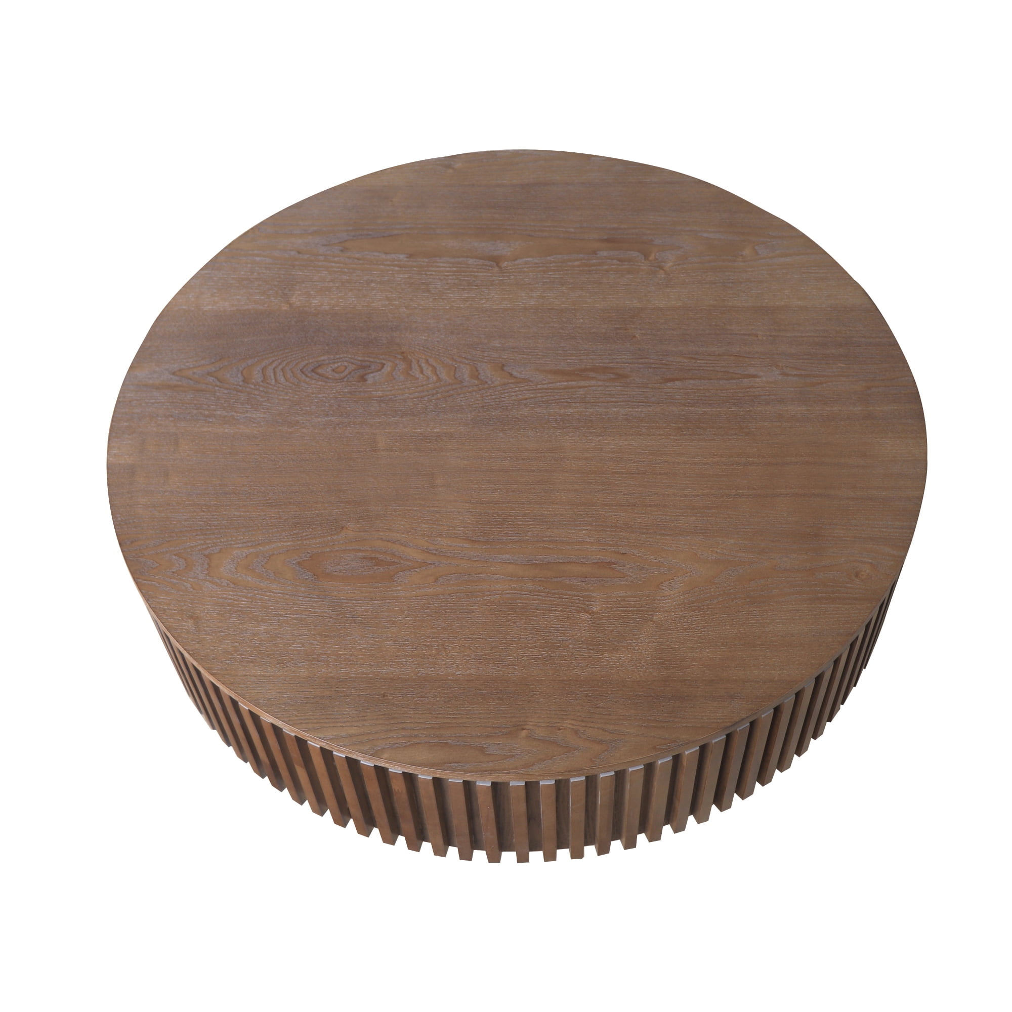 Round Coffee Table with Storage, Mid-Century Modern Solid Wood Center Table for Living Room, 39.37'' Large Circle Wooden Accent Table for Living Room, Bedroom, Apartment or Office