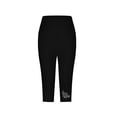 thumbnail image 5 of Women Capri Leggings 2026 Dressy Casual Summer Capris Knee Length Crop Pants Trendy Lightweight Ladies Clothing (Black,L), 5 of 5