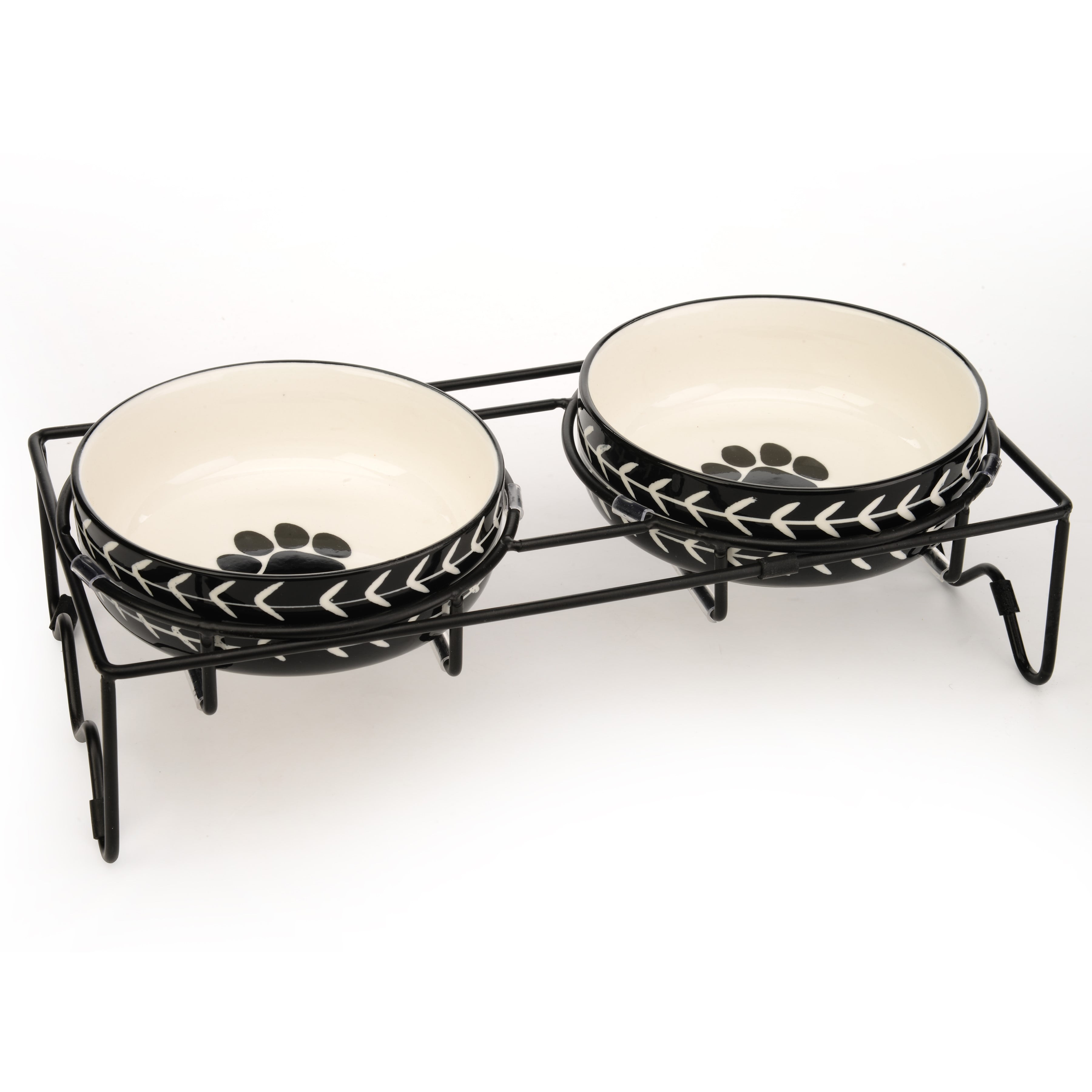 Signature Housewares Black Arrow small Dog & Cat Bowls Pet Set