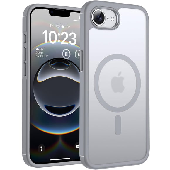 Funda magnética TOCOL para iPhone 16e de 6.1 pulgadas (gris)
