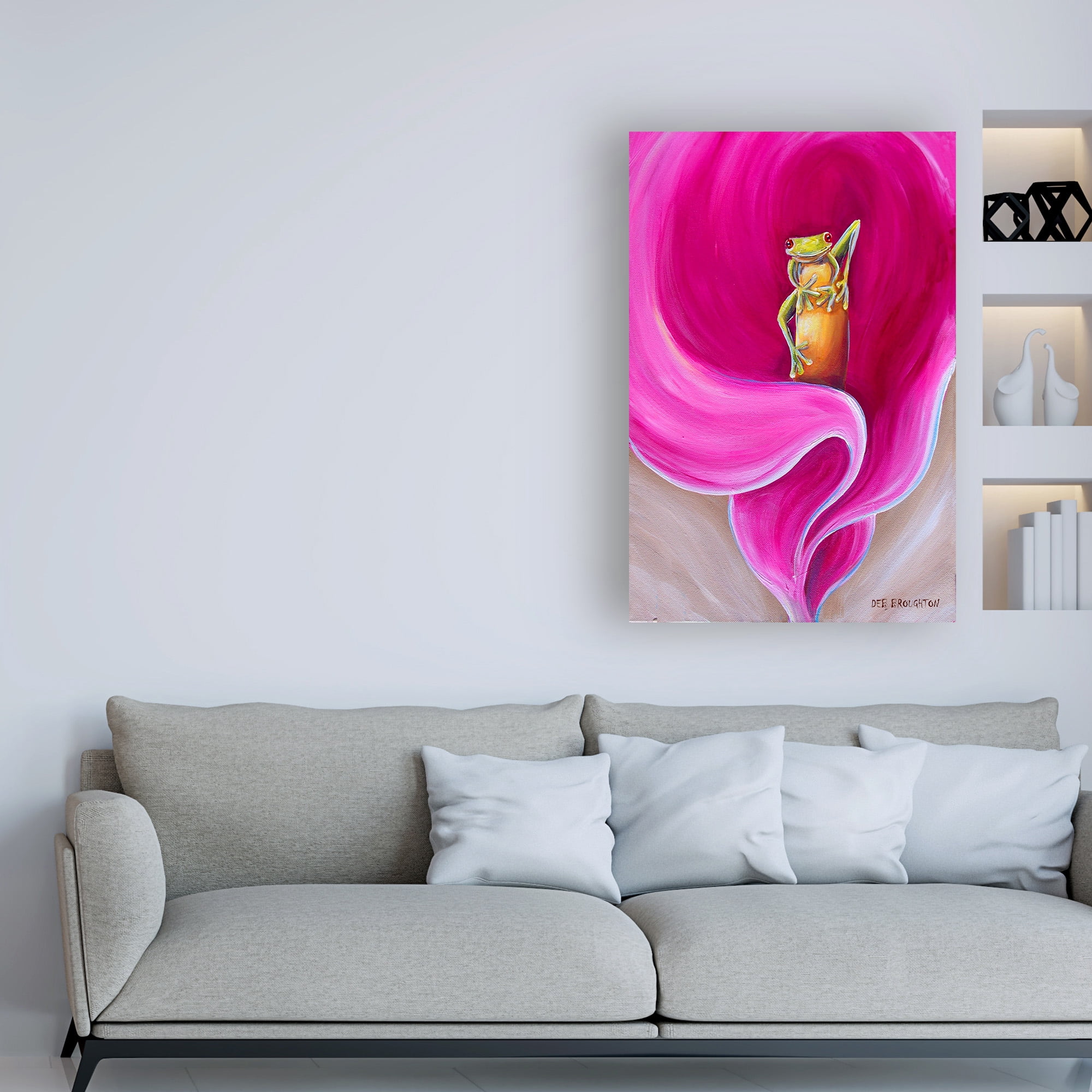 Trademark Fine Art 'Frog Peace frog' Canvas Art by Deborah Broughton