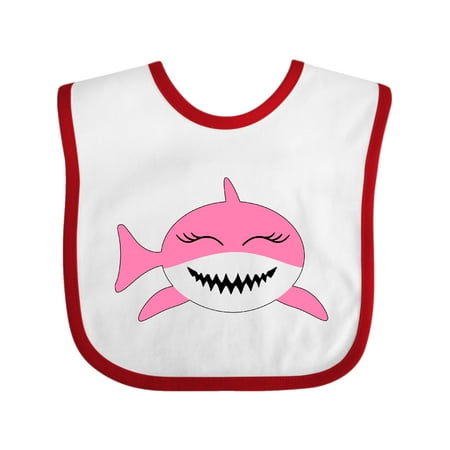 

Inktastic Cute Pink Shark Gift Baby Boy or Baby Girl Bib