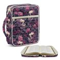 thumbnail image 2 of Xixirimido Quilted Bible Cover Case for Women Men Large Carrying Bag Book Tote Bags with Handle Bible Study Supplies Christian Gifts, Gothic Skulls Pink Roses Pattern, 2 of 7