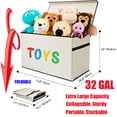 thumbnail image 6 of VICTORICH Space-Saving Toy Chest, 32 gal Extra Large Collapsible Toy Storage Bins with Lids for Kids Playroom, Beige, 6 of 6