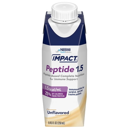 Nestle Impact Peptide 1.5 Tube Feeding Formula Unflavored 250 mL Carton 24 Ct