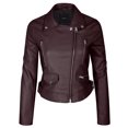 thumbnail image 3 of KOGMO Womens Double Breasted Faux Leather Zip Up  Jacket, 3 of 7
