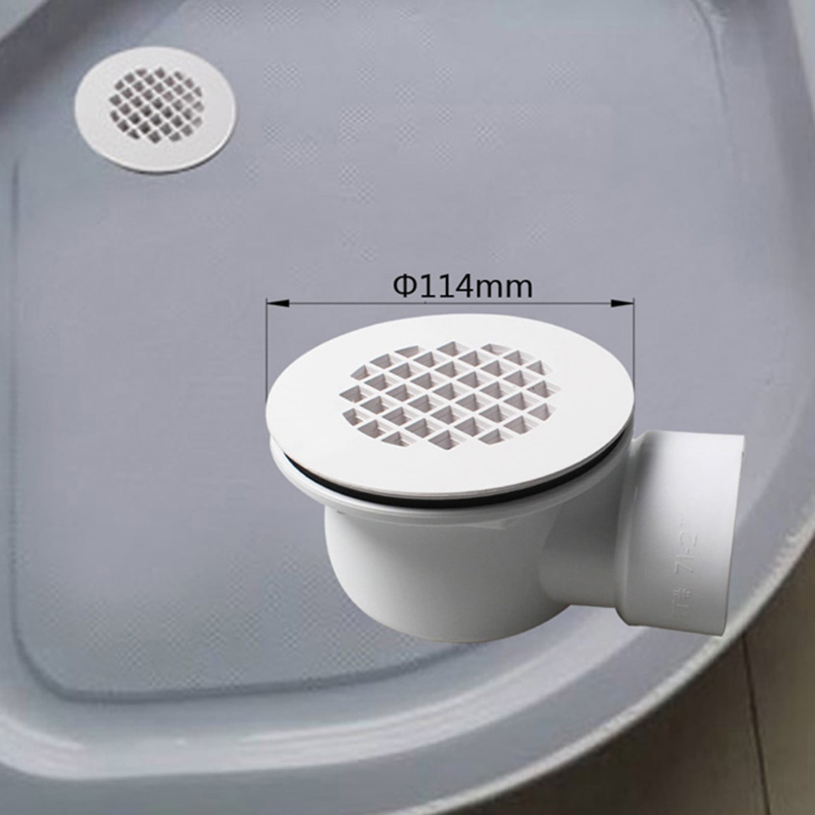 Low Profile Shower Base Drain with Perforated Strainer, 1.5 inch Side Outlet Shower Drain, PVC Drain for Low Profile Shower Drain Trap and Side Outlet