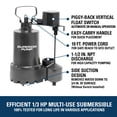 thumbnail image 3 of Bomba de agua Superior Pump 92341, sumidero de hierro fundido de 1/3 HP, 3 of 6
