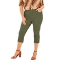 thumbnail image 1 of Roaman's Plus Size Denim Capri With Invisible Stretch Pants, 1 of 4