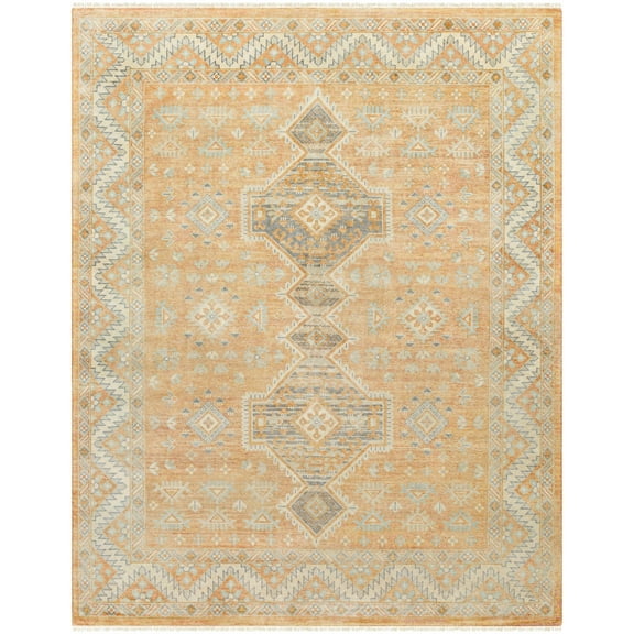 Hauteloom Dovie Wool Living Room, Bedroom Area Rug - Traditional - Tan, Off White, Dark Beige - 2' x 3'