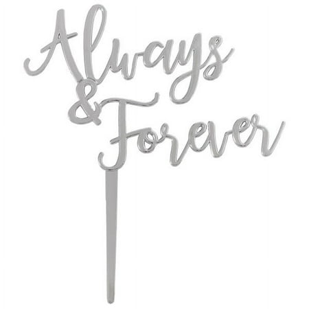 Silver Always & Forever Cake Decoration (1 piece)