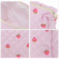 thumbnail image 3 of Unique Bargains 1 Pc Strawberry Makeup Bag Pink [Quilted Stripe Strawberry Square Medium], 3 of 6