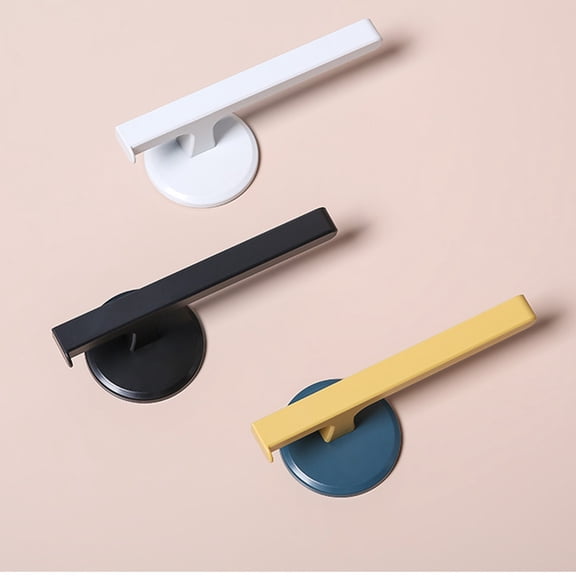 STRANDCHIC 2-Pack Black Wall Mounted Towel Rack, Punch-Free Bathroom Storage Hanger for Towels and Accessories