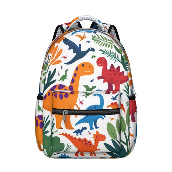 Cute Dinosaur Pattern Backpack for School,Cute School Bag,Schoolbag with Adjustable Shoulder Straps & Padded Back,15.3"x11"x7.1".