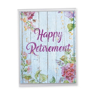 1 Big Retirement Card with Envelope (8.5 x 11 Inch) - Blooming Driftwood Retirement J6108JRTG-US