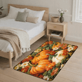 thumbnail image 2 of CURLYOOT Pumpkin Flower Rug for Living Room Bedroom, 4x6 Ft Washable Area Rug, Non Slip Rugs for Entryway, Thanksgiving Large Carpet for Indoor Dining Room, 2 of 7