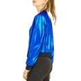thumbnail image 4 of INSPIRE CHIC Blouson Bomber Court Décontracté pour Femme à Col Montant avec Fermeture Éclair Métallique, 4 of 6