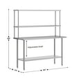 thumbnail image 4 of Flash Furniture Portable Prep and Work Table with NSF Certified 18 Gauge Stainless Steel Top Shelf and Double Overshelves and Galvanized Steel Undershelf, 4 of 9