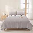 thumbnail image 3 of Twin XL Quilt Set 68''x98'', Beige Ombre Lightweight Summer Bedspread Coverlet Set with 2 Pillow Shams, White Gradient Modern Abstract Art Breathable All Season Quilt Bedding for Dorm/Guest Room, 3 of 9