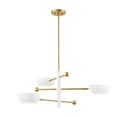 thumbnail image 2 of Meridian M100143MBKNB 3-Light Chandelier in Matte Black and Natural Brass, 2 of 7