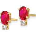 thumbnail image 2 of 14K Yellow Gold 6X4mm Oval Ruby Aa Diamond Earrings (9 X 4) Made In United States xe754r/aa, 2 of 5
