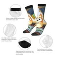 thumbnail image 3 of Masiiu Bluey Pattern Adult Crew Socks, Breathable Color-Block Mid-Calf Socks, Comfortable for Daily Wear and Sports, 3 of 6