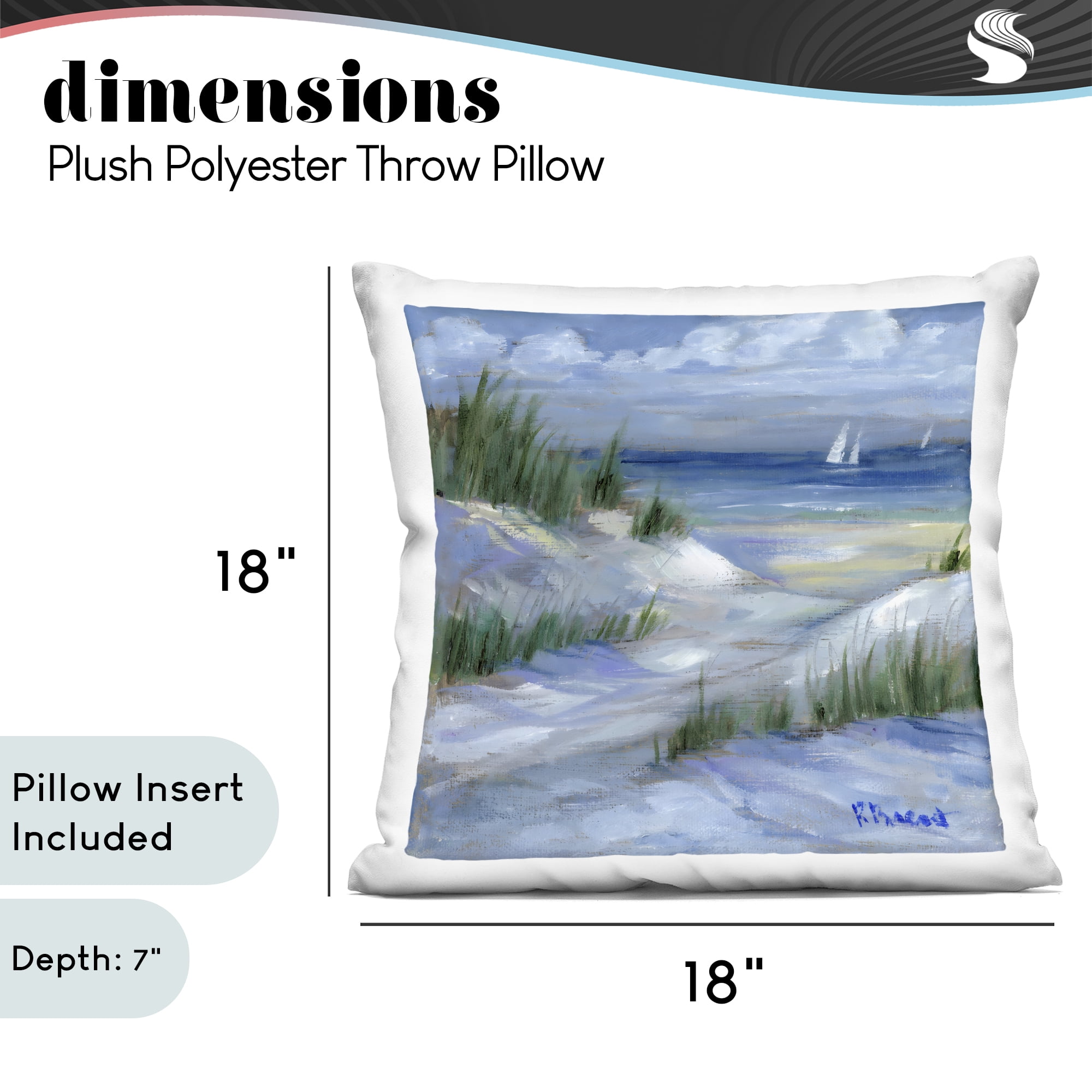 Stupell Industries Crooked Island Dunes & Sailboats Decorative Printed Throw Pillow, design by Paul Brent, 18 x 7 x 18