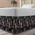 thumbnail image 1 of Hawaii Bed Skirt, Tropical Art Exotic Tree Leaves and Flowers, Elastic Bedskirt Dust Ruffle Wrap Around for Bedding Decor, 4 Sizes, Olive Green Pale Pink, by Ambesonne, 1 of 2