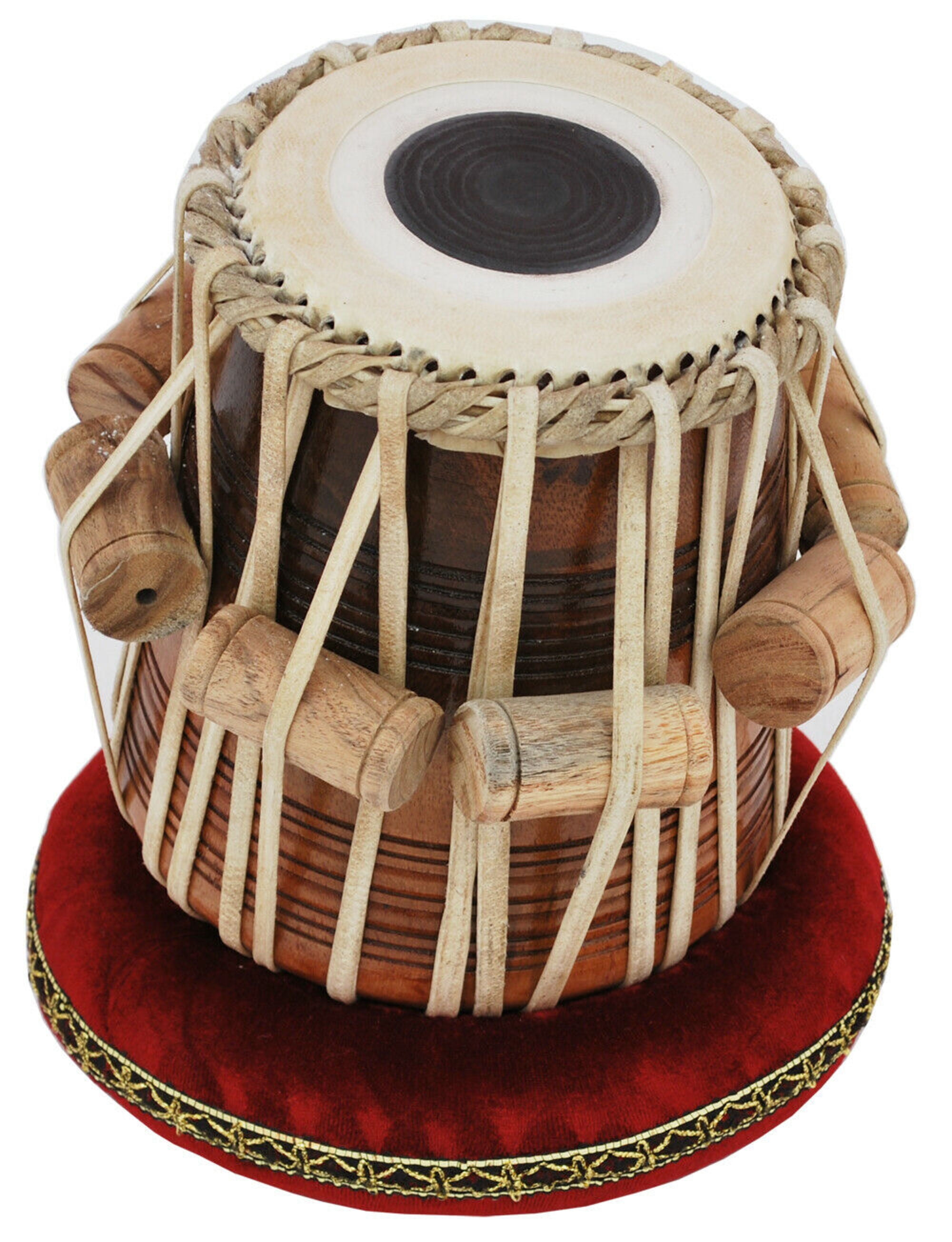 Tabla Drum Set~2.5 Kg Black Painted Designer Bayan~Wooden Dayan