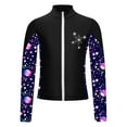thumbnail image 3 of YONGHS Kids Girls Gym Workout Athletic Sport Jacket Figure Ice Skating Long Sleeve Zipper Top Coat Black 14, 3 of 7